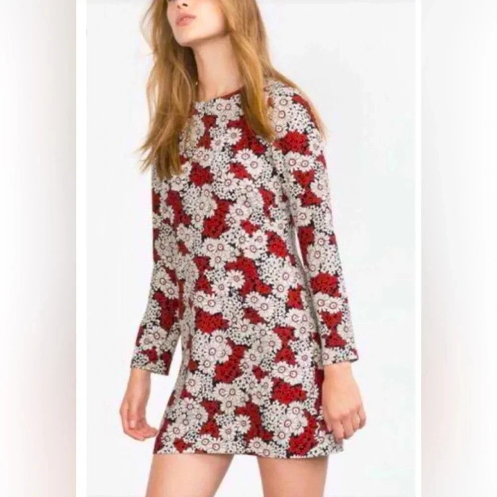 Zara Women floral long sleeves dress size S